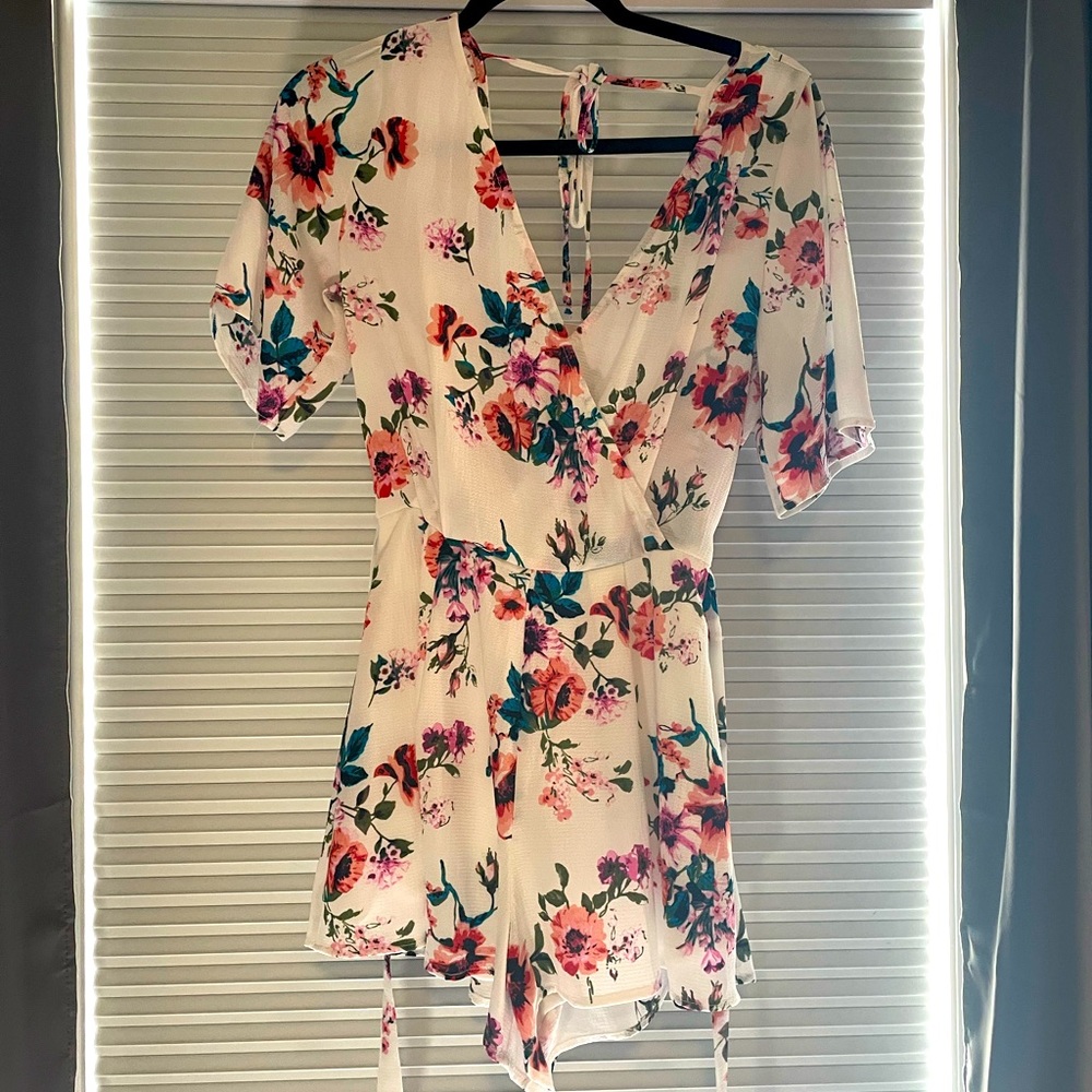 White floral romper